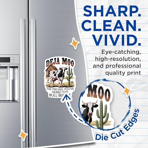 (2 Pack) Farmhouse Kitchen Decor Magnet - Cow Lover Gifts - 5" On Longest Side - Sticks to Smooth Flat Surfaces - Made in USA - MAG9584