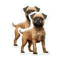 (2 Pack) Border Terrier Magnets - Cute Dog Refrigerator Decor - Pet Owner Home Accent - 5 Inches On Longest Side - Thick Durable Magnet - Made in USA - MAG23941