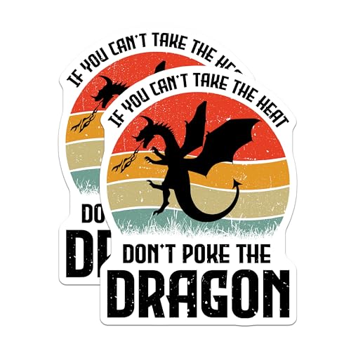 (2 Pack) Inspirational Funny Stickers - Dragon Stickers - Fantasy Motivation Decals - Dragon Lover Gift - 5" On Longest Side - Sticks to Smooth Flat Surfaces - Made in USA - BMCS6162
