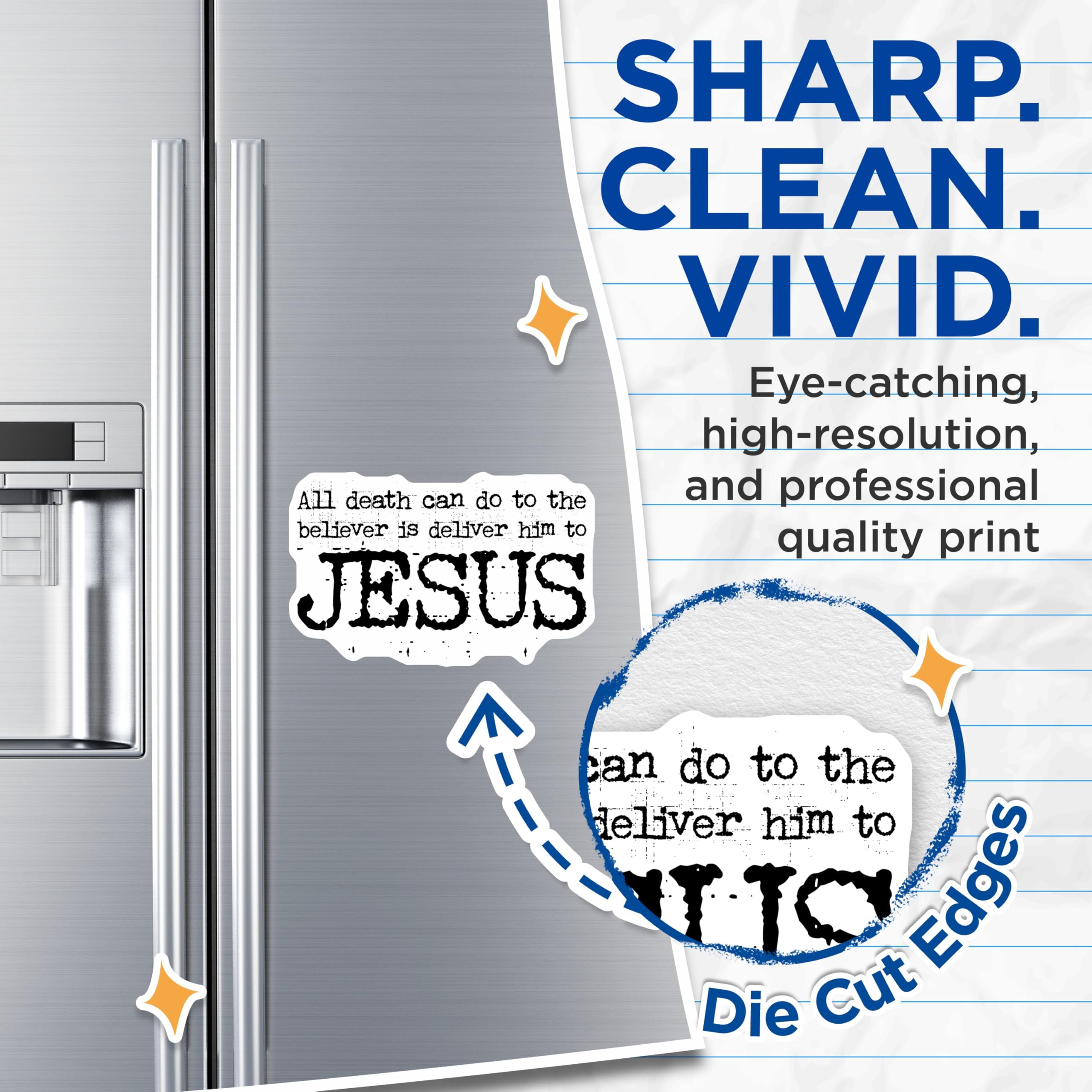 (2 Pack) Christian Inspirational Magnets - Faith Based Jesus Quote - Religious Home Decor for Believers - 5 Inches On Longest Side - Thick Durable Magnet - Made in USA - MAG29719