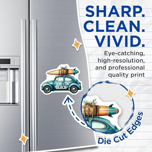 (2 Pack) Gone to The Beach Magnets Magnets - Retro Car Decor - 5" On Longest Side - Made in USA - Sticks to Refrigerators & Metal Surfaces - MAG9295