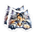 (2 Pack) Cute Calico Cat Magnets - Kitten Decor - Feline Refrigerator Decoration - 5" On Longest Side - Premium Magnet - for Cars, Refrigerators, Toolboxes, Lockers - Made in USA - MAG16076
