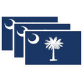 (3 Pack) South Carolina Flag Decals - Palmetto Tree - Laptop Stickers - 3 Inches On Longest Side - Easy Peel & Apply - Made in USA - 3MCS0212