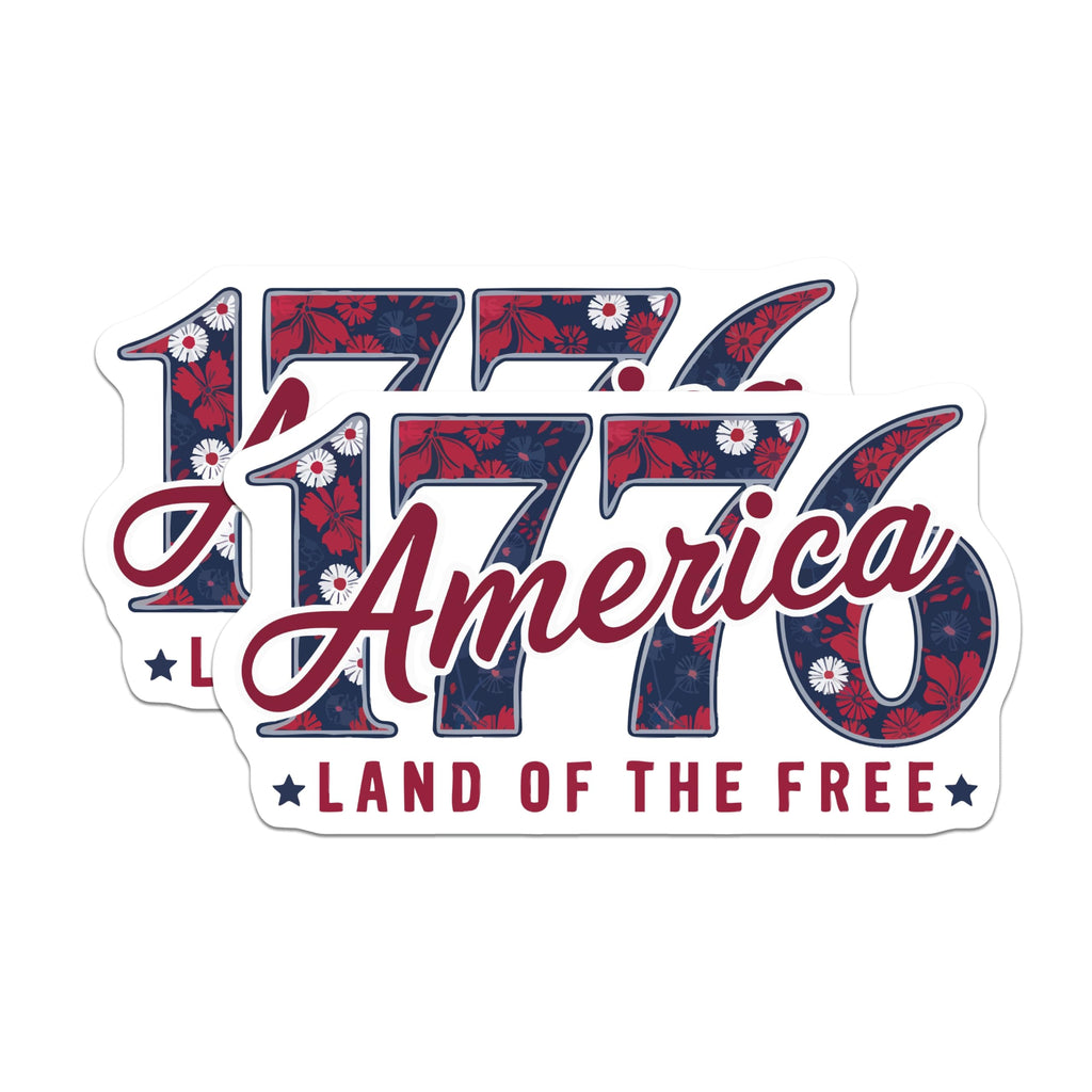 (2 Pack) 1776 America Magnets - Patriotic USA Decor - Independence Day Celebration - Land of the Free Display - 5 Inches On Longest Side - Thick Durable Magnet - Made in USA - MAG21558