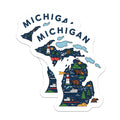 (2 Pack) Michigan State Magnets - Landmarks Design - Unique Travel Souvenir - 5" On Longest Side - Premium Magnet - for Cars, Refrigerators, Toolboxes, Lockers - Made in USA - MAG14515