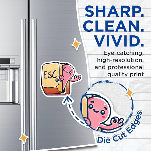 (2 Pack) ESC Key Magnets - Cute Character - Fun Office Decor - Keyboard Art for Computer Enthusiasts - 5" On Longest Side - for Cars, Fridges, Toolboxes - Made in USA - MAG7432
