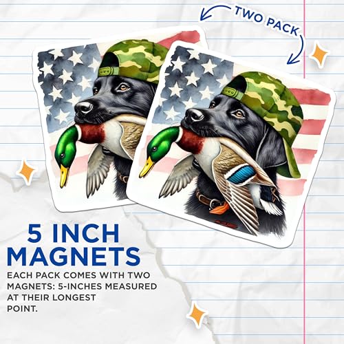 (2 Pack) Dog Hunting Magnets Magnets - 5" On Longest Side - Made in USA - Sticks to Refrigerators & Metal Surfaces - MAG8662