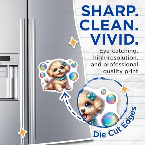 (2 Pack) Adorable Dog Magnet - 5" On Longest Side - Sticks to Smooth Flat Surfaces - Made in USA - MAG9618