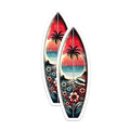 (2 Pack) Surfboard Magnets - Tropical Beach Art - Retro Summer Vibe Magnets - 5" On Longest Side - Premium Magnet - for Cars, Refrigerators, Toolboxes, Lockers - Made in USA - MAG15490