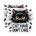 (2 Pack) Cat Hair Dont Care Magnets - Funny Feline - Cute Cat Owner Decor - 5" On Longest Side - Premium Magnet - for Cars, Refrigerators, Toolboxes, Lockers - Made in USA - MAG15780