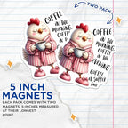 (2 Pack) Coffee Lover Magnets - Funny Fridge Magnets - Kitchen - 5" On Longest Side - for Cars, Fridges, Toolboxes - Made in USA - MAG4512