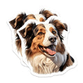 (2 Pack) Australian Shepherd Magnets - Aussie Dog Fridge Decor - Pet Lover Locker Art - Animal Home Accessory - 5 Inches On Longest Side - Thick Durable Magnet - Made in USA - MAG26819