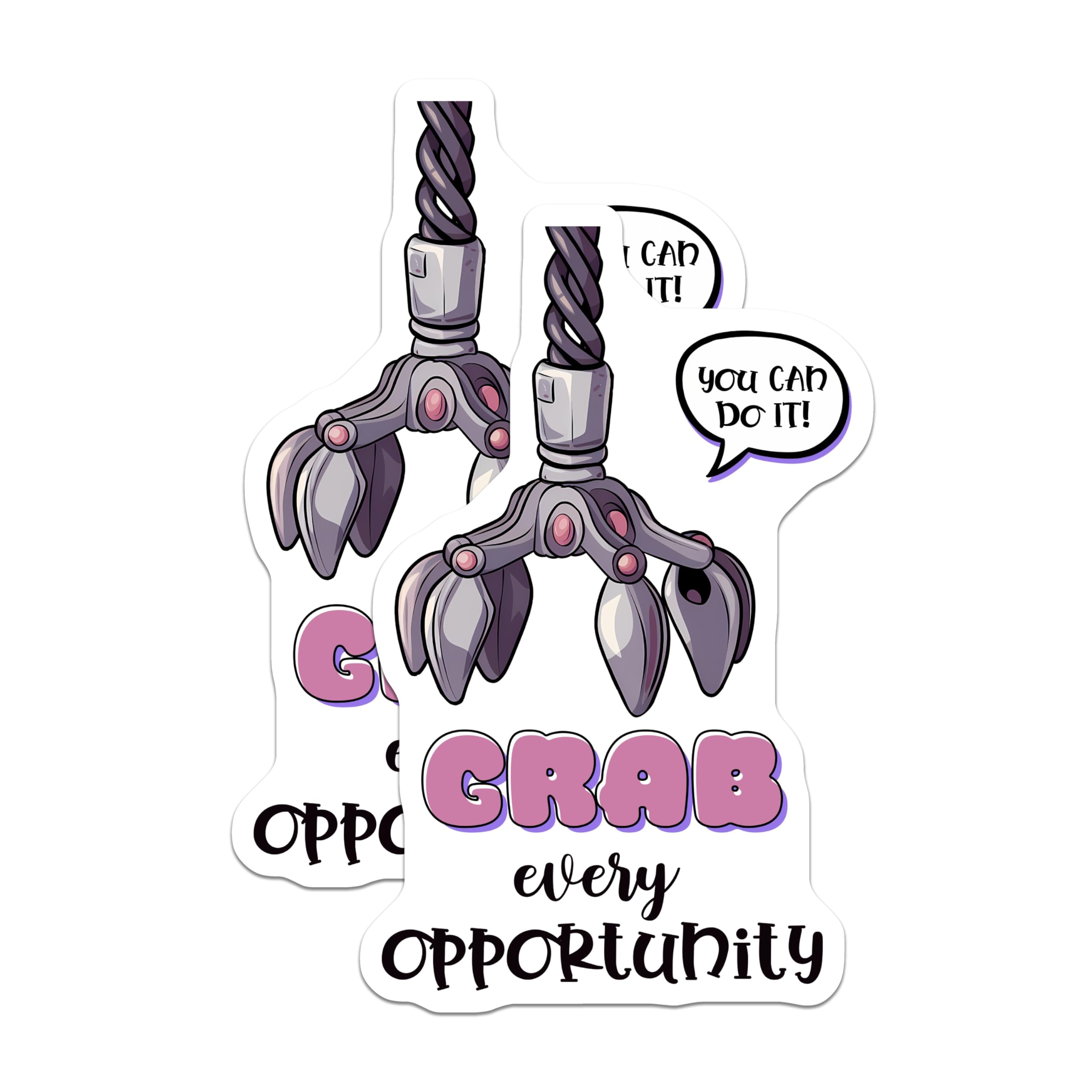 (2 Pack) Grab Opportunity Magnets - Encouragement Quote - Motivational Fridge Decor - 5" On Longest Side - Premium Magnet - for Cars, Refrigerators, Toolboxes, Lockers - Made in USA - MAG16129
