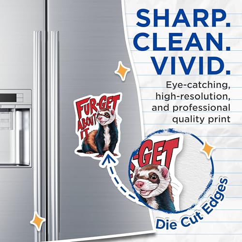 (2 Pack) Furget About It Ferret Magnets - Funny Animal Magnets - Cute Fridge - Pet Lovers Magnet - 5" On Longest Side - for Cars, Fridges, Toolboxes - Made in USA - MAG3989
