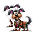 (2 Pack) Whimsical Dog Magnets - Dapper Gentleman Canine - Plaid Jacket Animal Decor - 5 Inches On Longest Side - Thick Durable Magnet - Made in USA - MAG28451