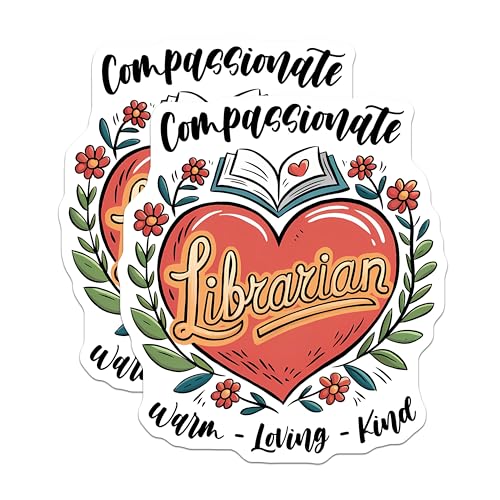 (2 Pack) Librarian Magnets - Compassionate Librarian - Warm Loving Kind - 5" On Longest Side - for Cars, Fridges, Toolboxes - Made in USA - MAG3727