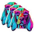(3 Pack) Cool Dog Decals - Sunglasses Puppy - Pop Art Pet - 3 Inches On Longest Side - Easy Peel & Apply - Made in USA - 3MCS6005
