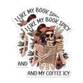 (2 Pack) Spicy Book ICY Coffee Magnets - Skeleton Reader - Book Lover Magnet - 5" On Longest Side - Premium Magnet - for Cars, Refrigerators, Toolboxes, Lockers - Made in USA - MAG14610