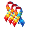 (3 Pack) Autism Awareness Decals - Jigsaw Ribbon Stickers - Laptop Autism Decal - 3 Inches On Longest Side - Easy Peel & Apply - Made in USA - 3MCS0998