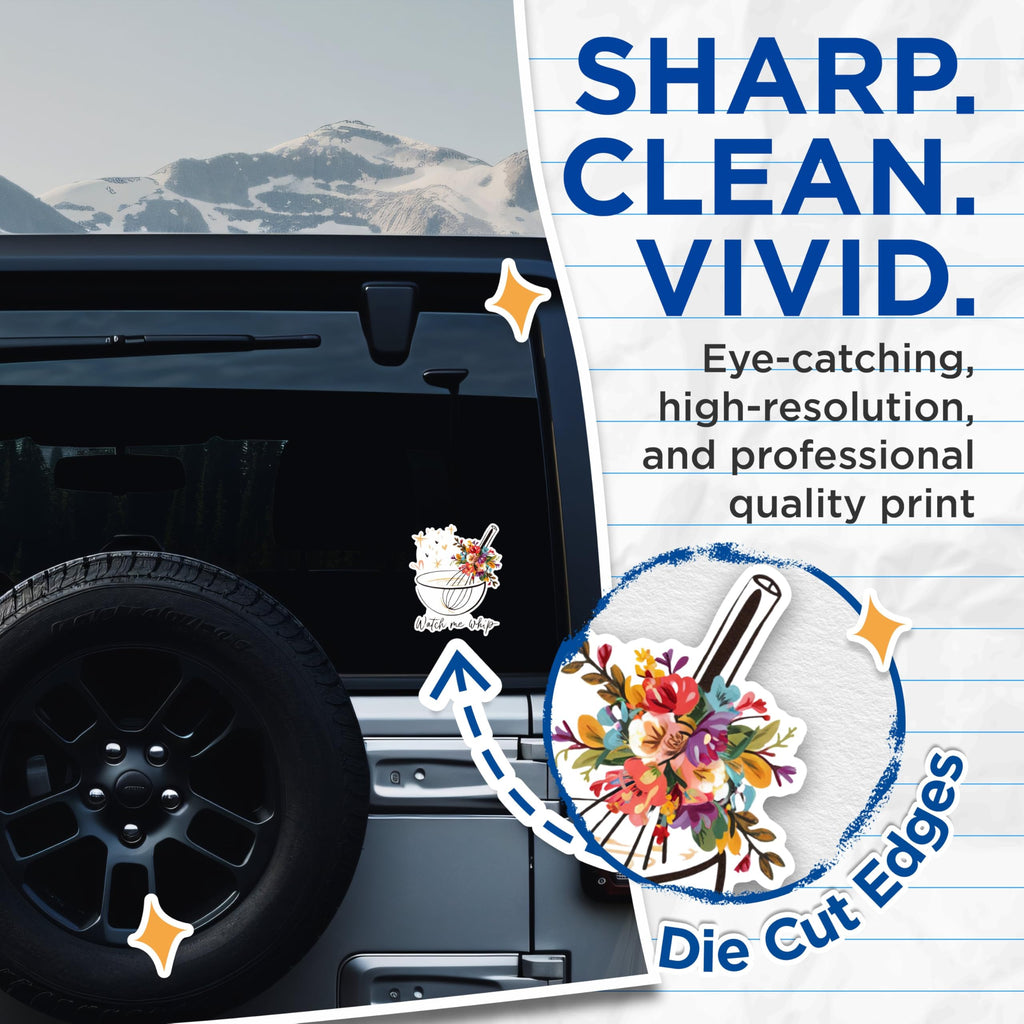 (2 Pack) Watch Me Whip Stickers - Baking Stickers - Whisk Stickers - Cook Stickers - Kitchen Decor - 5" On Longest Side - Sticks to Any Smooth Flat Surface - Made in USA - BMCS3051