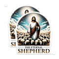 (2 Pack) Eternal Shepherd Jesus Magnets - Christian Faith Decor - Religious Inspirational Refrigerator Magnets - 5 Inches On Longest Side - Thick Durable Magnet - Made in USA - MAG25305