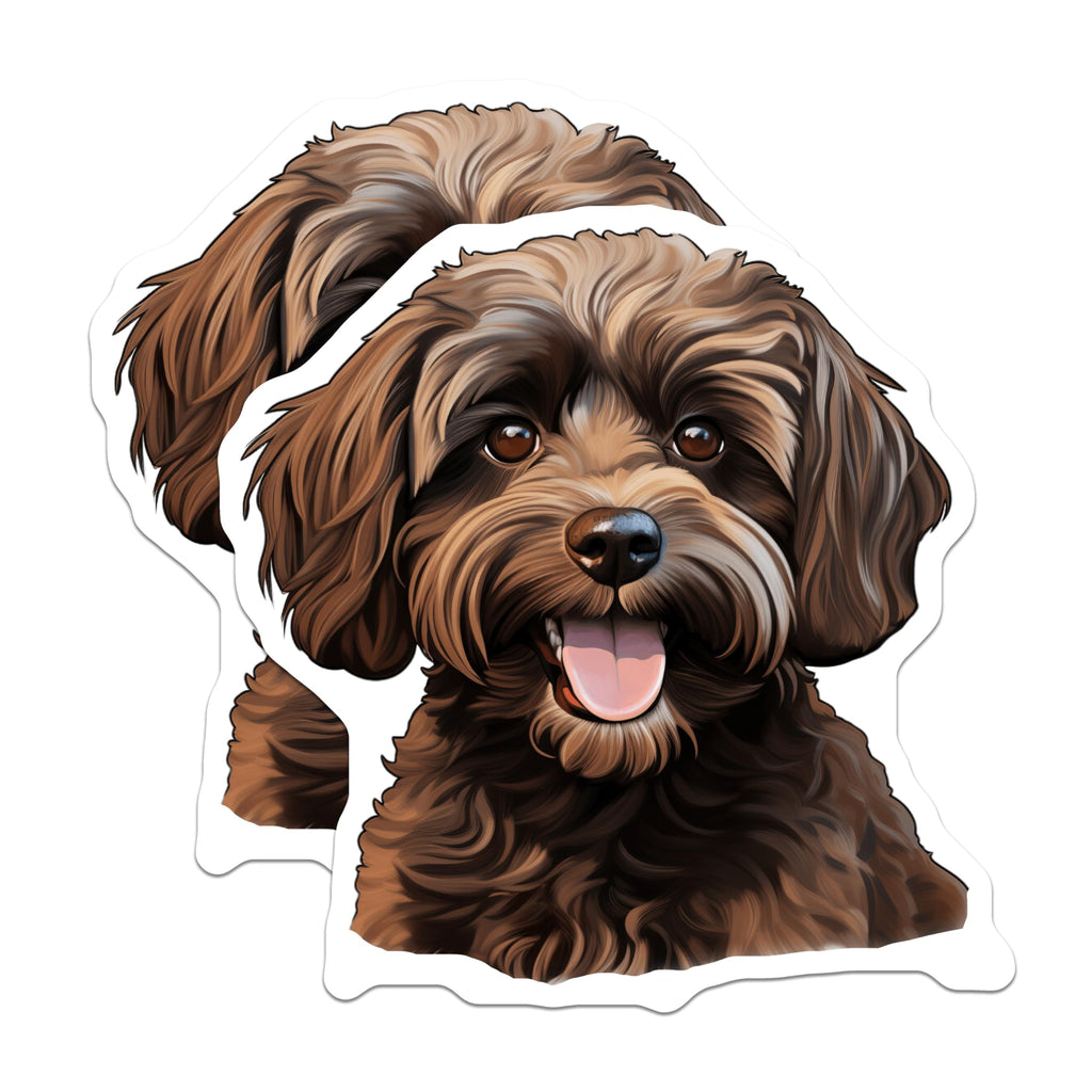 (2 Pack) Cockapoo Dog Magnets - Cute Brown Dog Art - Pet Lover Refrigerator Decor - 5 Inches On Longest Side - Thick Durable Magnet - Made in USA - MAG26311