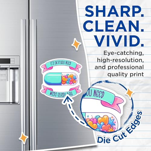 (2 Pack) It's OK If You Need Meds Every Day Magnets - Inspirational Reminder - Mental Health Awareness - 5" On Longest Side - for Cars, Fridges, Toolboxes - Made in USA - MAG7508