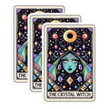 (3 Pack) Crystal Witch Decals - Tarot Card Sticker - Laptop Stickers - 3 Inches On Longest Side - Easy Peel & Apply - Made in USA - 3MCS4144