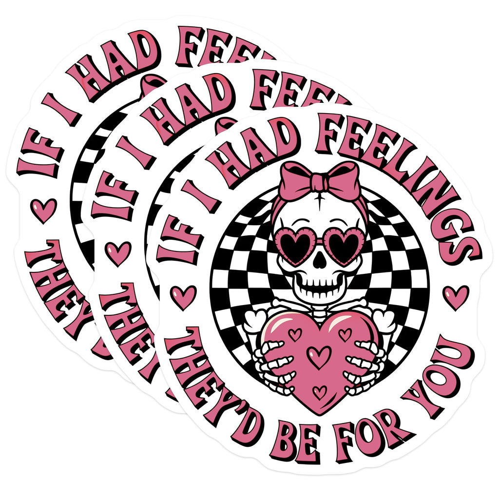 (3 Pack) Skeleton Decals - Skull with Bow Decals - Heart Sunglasses Sticker - 3 Inches On Longest Side - Easy Peel & Apply - Made in USA - 3MCS2240