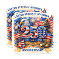 (2 Pack) USA 250th Anniversary Magnets - Patriotic American Decor - Military Veteran Tribute - Independence Day - 1776 2026 Celebration - 5" - Thick Durable Magnet - Made in USA - MAG39821