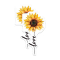 (2 Pack) Sunflower Love Magnets - Bright Floral Kitchen Decor - Positive Vibe Refrigerator Magnets - 5 Inches On Longest Side - Thick Durable Magnet - Made in USA - MAG19294