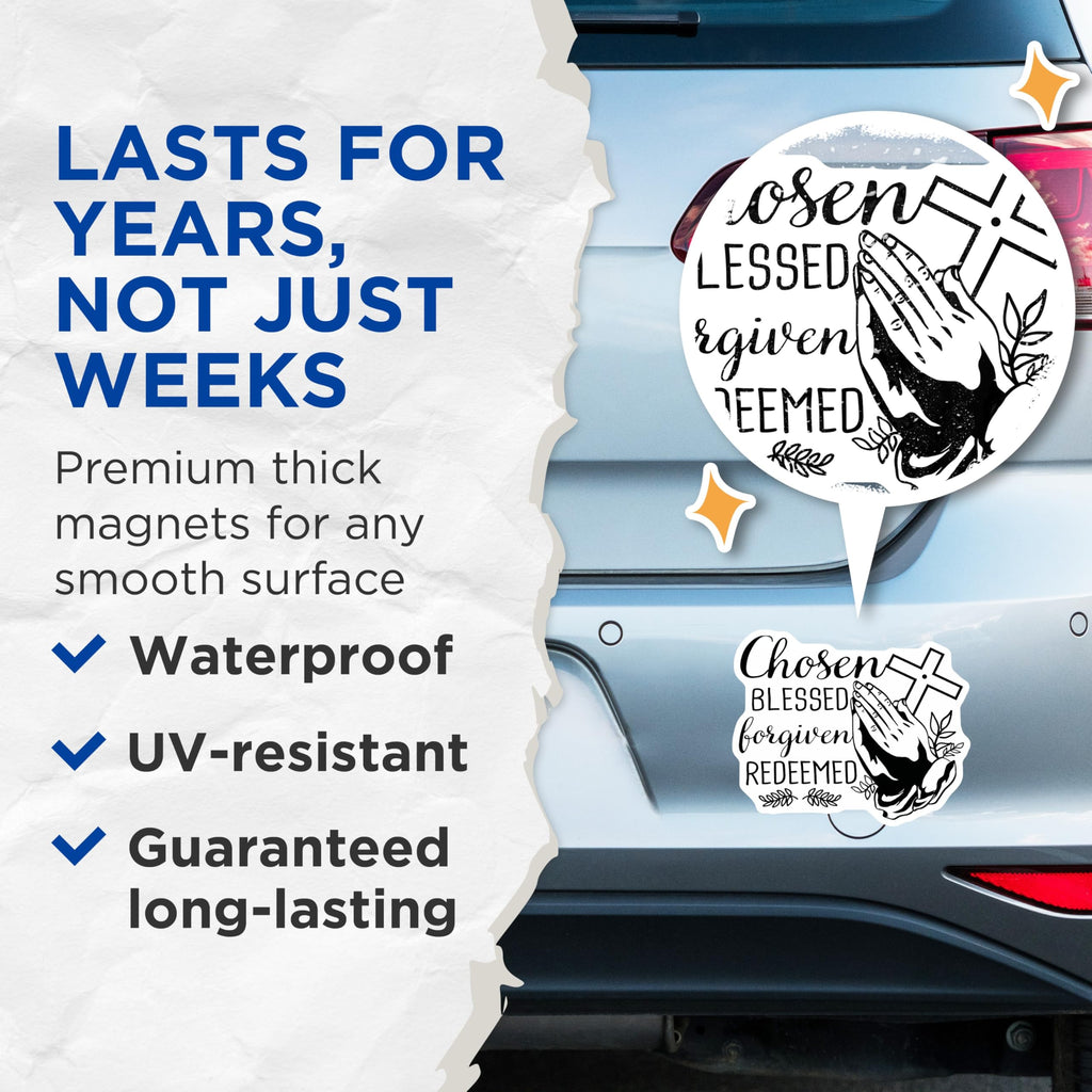 (2 Pack) Christian Magnets - Religious Sayings - Faith Decoration - 5" On Longest Side - Premium Magnet - for Cars, Refrigerators, Toolboxes, Lockers - Made in USA - MAG16578