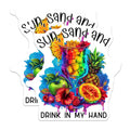 (2 Pack) Sun Sand Drink Magnets - Tropical Summer Vacation - Beach Bar Quote Refrigerator Decor - 5 Inches On Longest Side - Thick Durable Magnet - Made in USA - MAG39819