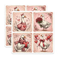(2 Pack) Goose with Hearts Magnets - Valentine's Decor - Cute Animal Magnets - 5" On Longest Side - Premium Magnet - for Cars, Refrigerators, Toolboxes, Lockers - Made in USA - MAG14229