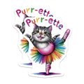 (2 Pack) Purr-ette Cat Stickers - 5" On Longest Side - Sticks to Smooth Flat Surfaces - Made in USA - BMCS9160 - BMCS9160