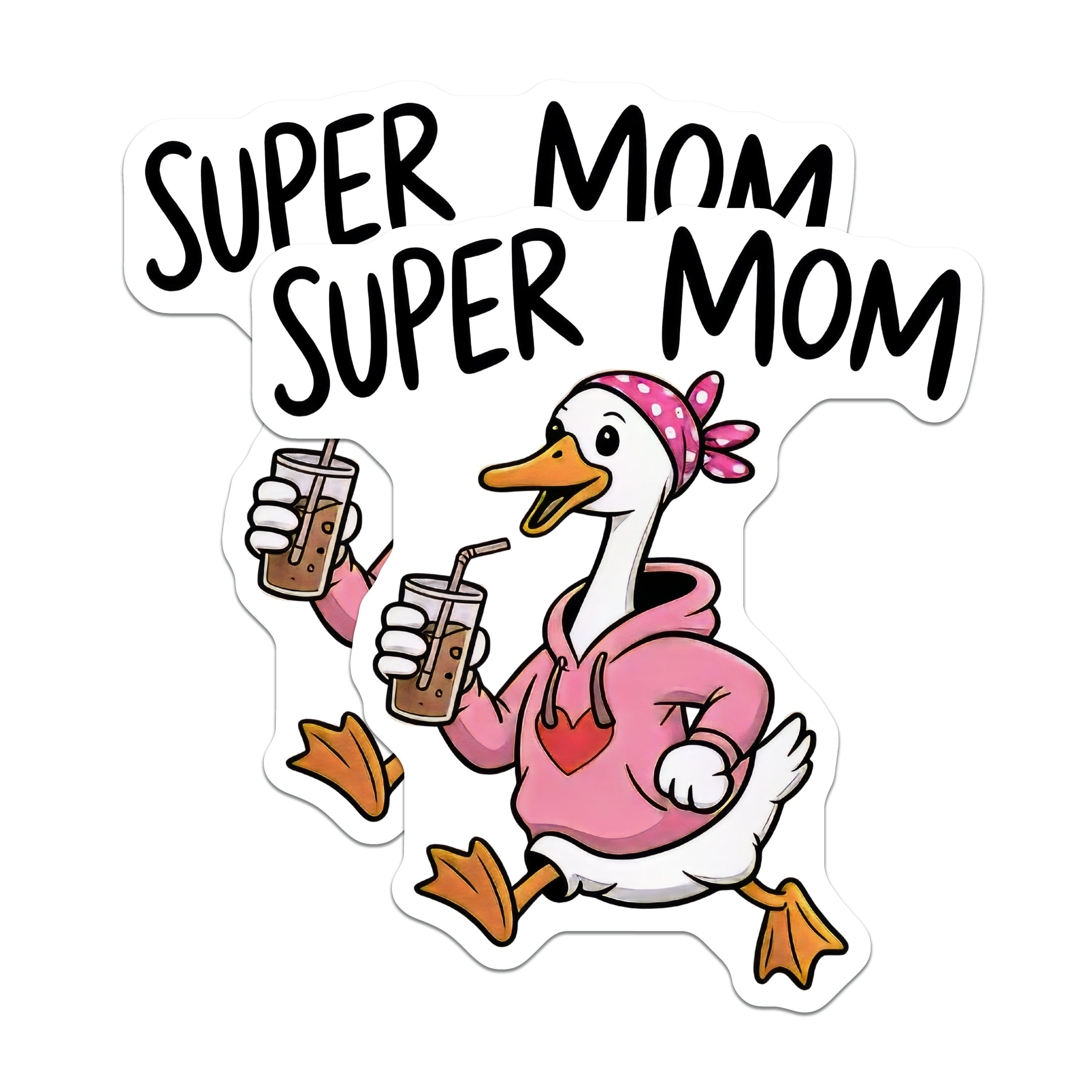 (2 Pack) Super Mom Goose Magnets - Busy Mama Duck Cartoon - Mother's Day Fridge Decor - Fun Mom Appreciation Gift Ideas - 5 Inches On Longest Side - Thick Durable Magnet - Made in USA - MAG37830