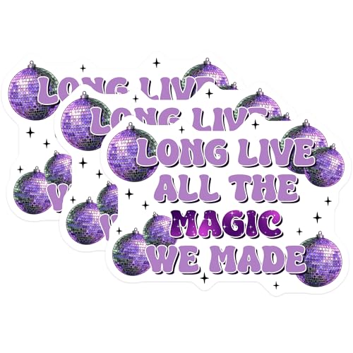 (3 Pack) Disco Ball Decals - Long Live Magic Decal - Laptop Stickers - 3 Inches On Longest Side - Easy Peel & Apply - Made in USA - 3MCS6827