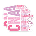 (2 Pack) Educated Dedicated Nurse Stickers - Nurse Appreciation - Inspirational Nursing Quotes - 5" On Longest Side - Sticks to Smooth Flat Surfaces - Made in USA - BMCS9147