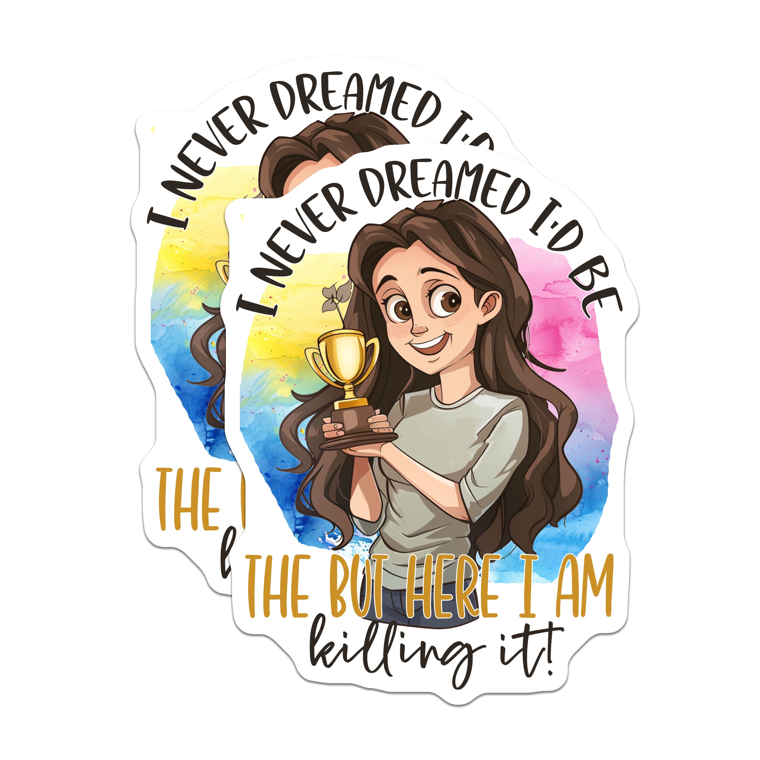(2 Pack) Killing It Magnets - Empowering Woman Fridge - Positive Vibe Office Decor for Her - Motivational Achievement Award - 5" - Durable Magnet - Made in USA - MAG38897