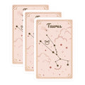 (3 Pack) Taurus Zodiac Decals - Constellation Sign - Astrology Lover Gift - 3 Inches On Longest Side - Easy Peel & Apply - Made in USA - 3MCS8157