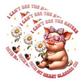 (3 Pack) Pig Decals - Heart Glasses Stickers - Cute Animal Laptop Decal - 3 Inches On Longest Side - Easy Peel & Apply - Made in USA - 3MCS6703