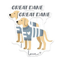 (2 Pack) Great Dane Love Magnets - Dog Art - Cute Puppy Decor - Pet Lover Accessories - Dog Enthusiast Collection - 5" On Longest Side - for Cars, Fridges, Toolboxes - Made in USA - MAG7304