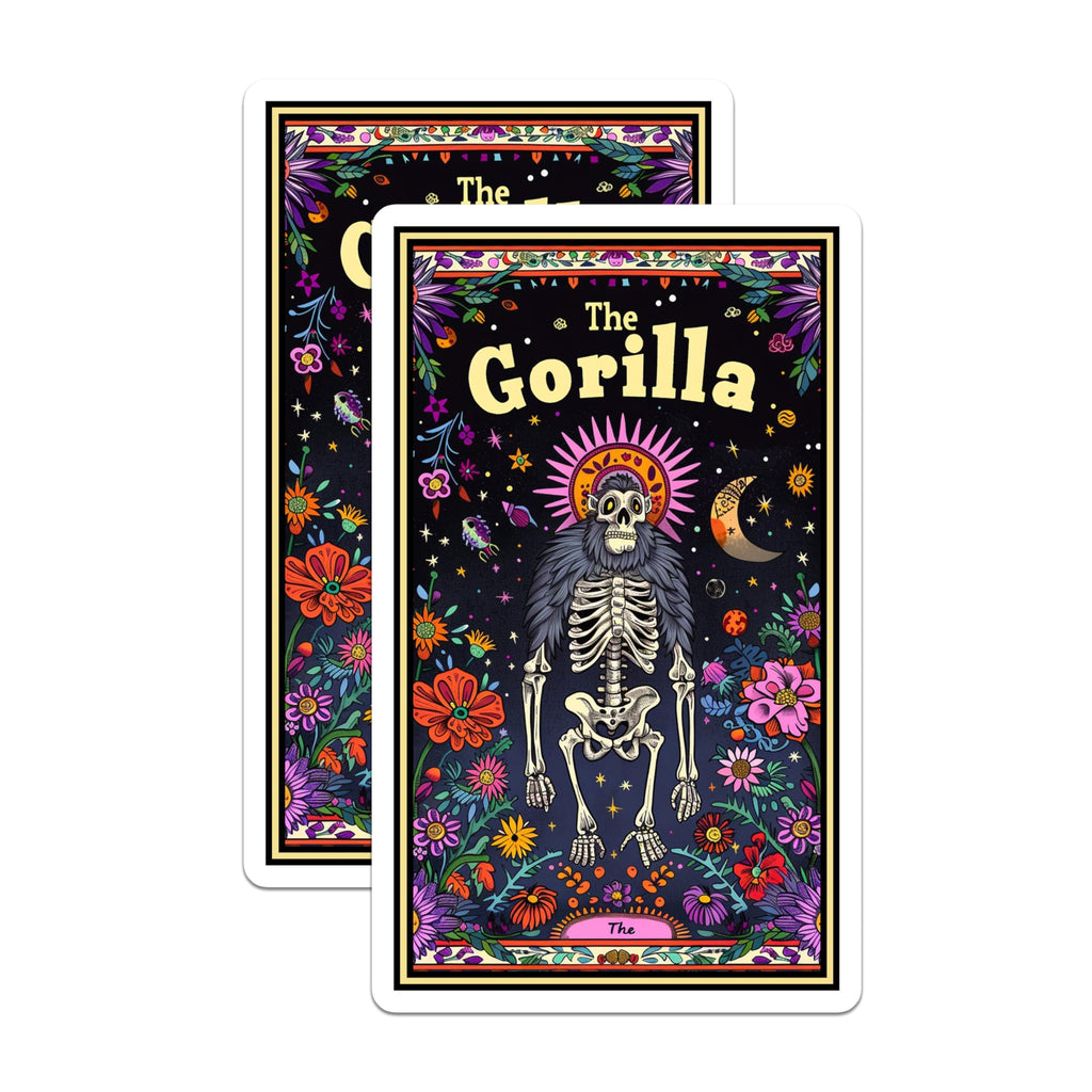 (2 Pack) The Gorilla Magnets - Skeleton Design - Colorful Floral Art - 5" On Longest Side - for Cars, Fridges, Toolboxes - Made in USA - MAG3648