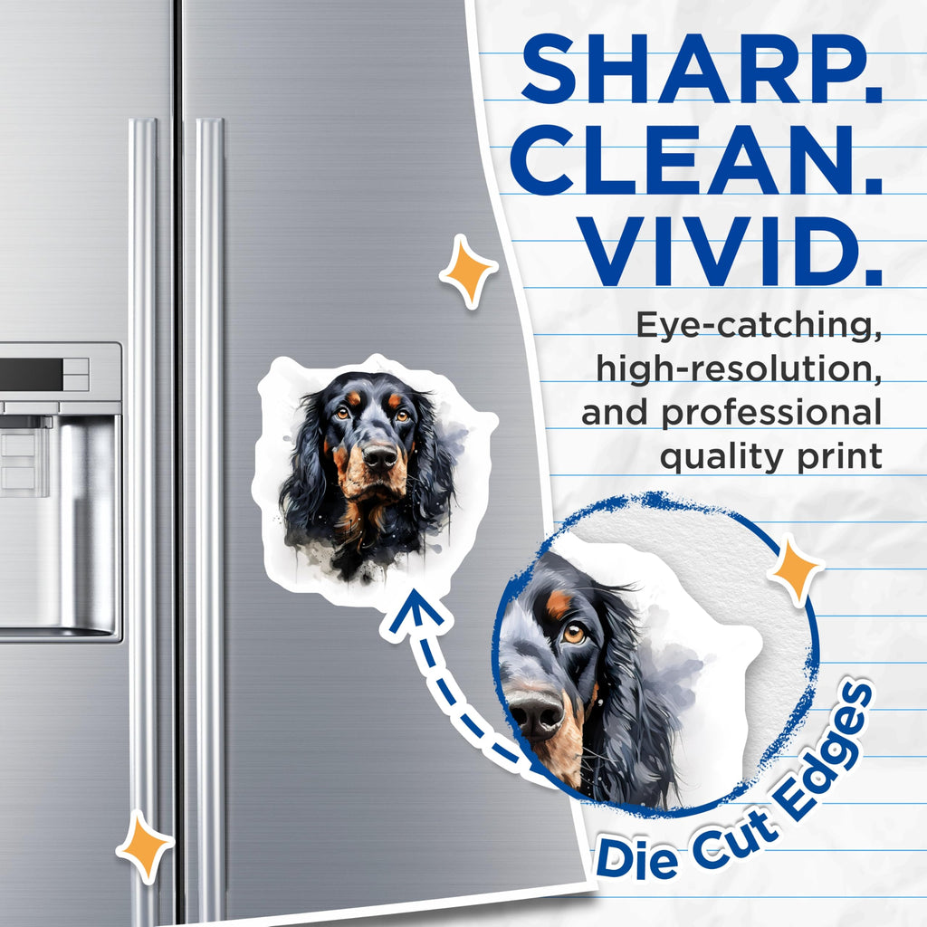 (2 Pack) Gordon Setter Magnets - Dog Lover Art - Pet Portrait Decor - Dog Mom Dad - 5 Inches On Longest Side - Thick Durable Magnet - Made in USA - MAG25868