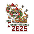 (2 Pack) Year of The Snake Stickers - Chinese Zodiac - 2025 Celebration - 5" On Longest Side - Sticks to Smooth Flat Surfaces - Made in USA - BMCS6179