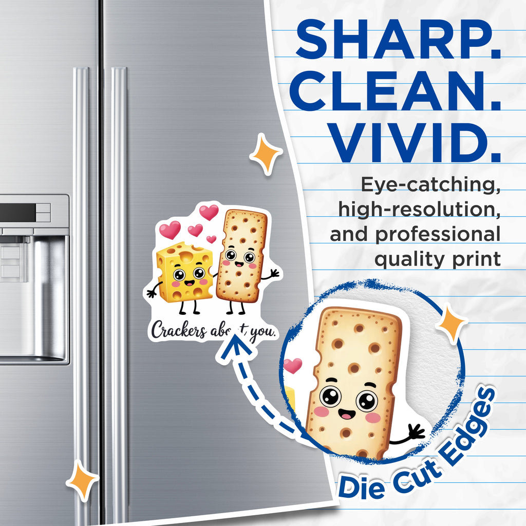 (2 Pack) Cute Cheese Cracker Love Magnets - Punny Valentine Relationship - Fridge Kitchen Decoration for Couples - 5 Inches On Longest Side - Thick Durable Magnet - Made in USA - MAG38578