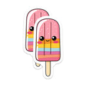(2 Pack) Cute Popsicle Magnets - Rainbow Ice Pop Kitchen Decor - Happy Locker Treat - Colorful Vibe - 5 Inches On Longest Side - Thick Durable Magnet - Made in USA - MAG37478