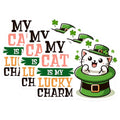 (3 Pack) Lucky Charm Cat Decals - St Patricks Day Kitty - Irish Cat Hat Stickers - 3 Inches On Longest Side - Easy Peel & Apply - Made in USA - 3MCS6859