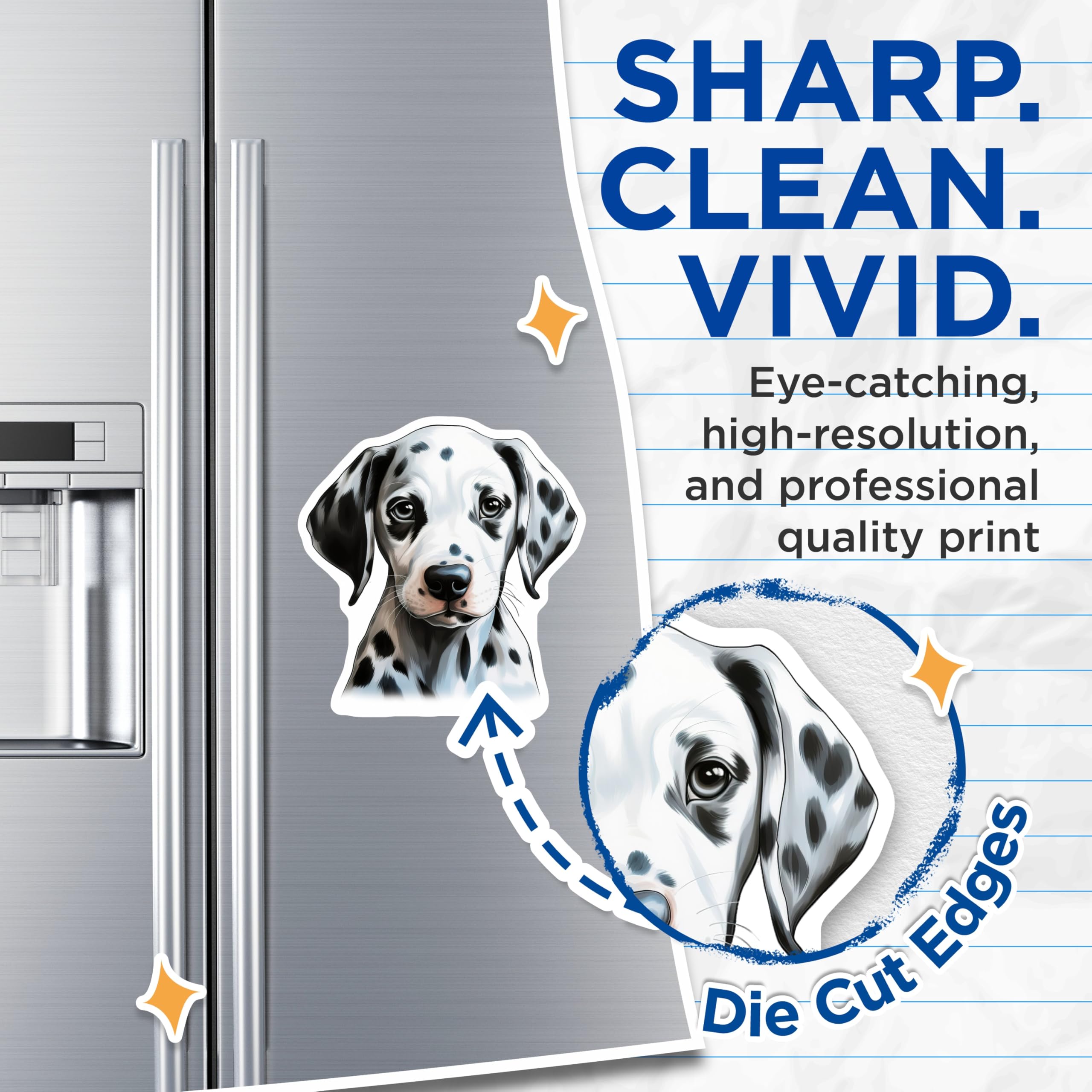 (2 Pack) Dalmatian Puppy Magnets - Dog Lover Decor - Pet Mom Dad Supplies - Animal Fridge Accent - 5 Inches On Longest Side - Thick Durable Magnet - Made in USA - MAG28812