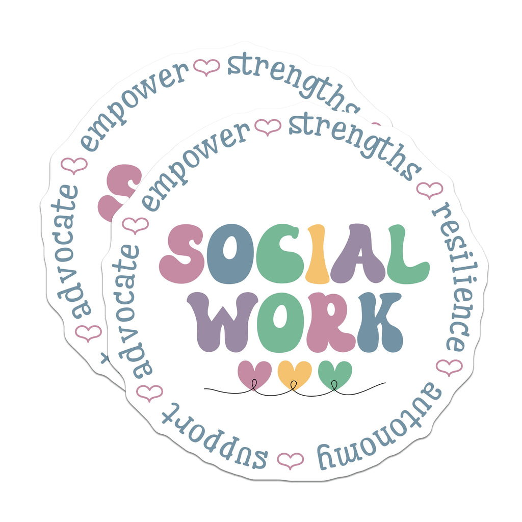 (2 Pack) Social Work Magnets - Social Worker Appreciation - Mental Health Advocate - Empowerment Support Professional - 5 Inches On Longest Side - Thick Durable Magnet - Made in USA - MAG38285